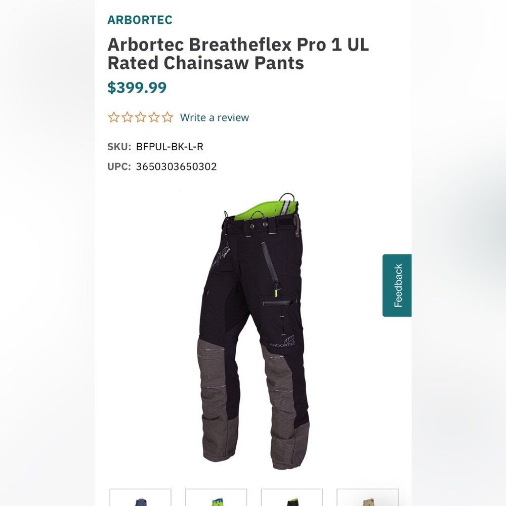 Breatheflex class 1 Kevlar chainsaw pants
